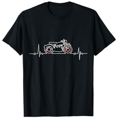 Retro Moto Heartbeat Motocycliste Biker T-Shirt