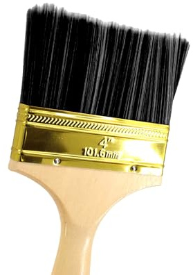 Pennello da 10 cm, setole sintetiche multiuso, ideale per decorazioni fai da te, pareti, soffitti, falegnameria e metallo, taglio, per uso interno ed esterno, 10,2 cm