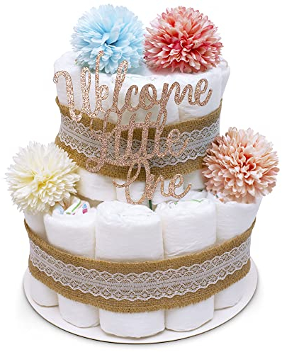 MilaBoo® Vintage Windeltorte Neutral – Premium Windeln im Boho Stil – 26 Stück, Größe 2, Medium