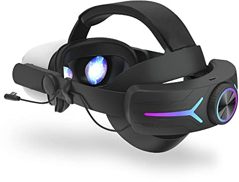 För Oculus Quest 2 8 000 bärbar källa mAh headset justerbart tillbehör headset justerbart huvudskydd huvudbälte ersättning huvudband pannband slitage på laddningshuvudet Oculus Quest 2 (svart) JY-HC2