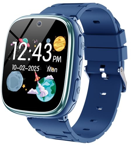 Kids Smart Watch Girls Boys - Smart Watch for Kids Game Watch Gifts for 4-12 Years Old with 26 Games Camera Alarm Video Music Player Pedometer Flashlight Birthday Gift for Boys Girls (Navy Blue)
