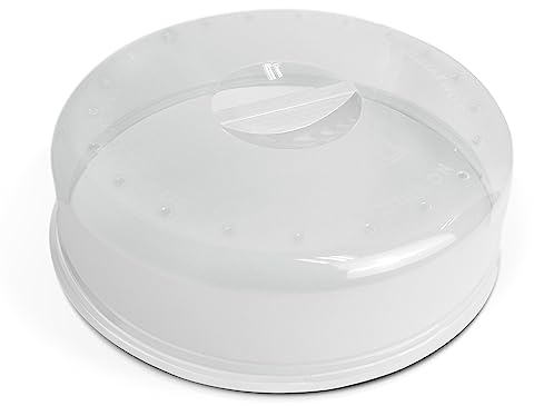 TIENDA EURASIA - Tapa para Microondas Grande, Plástico Transparente, Libre de BPA, 27,5 cm de Diámetro, para Comida, Antisalpicaduras, con Salida de Vapor, Fácil de Lavar