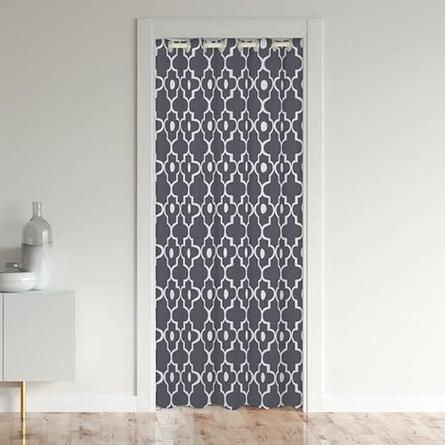 Loussiesd Grau Morocco Perle Türvorhang 106x203cm Modern Geometrie Schrank Türvorhang für Schlafzimmer 30%-50% Grauout Raumverdunkelung Thermisch isoliert Vorhang Vorhänge für Türen Fenster