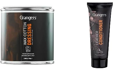 GrangersGrangers Wax Cotton Dressing | 180g | This easy-to-apply waterproofs all waxed clothing, Neutral & Leather Conditioner | 75ml | Conditions and Waterproofs All Leather FootwearGrangers