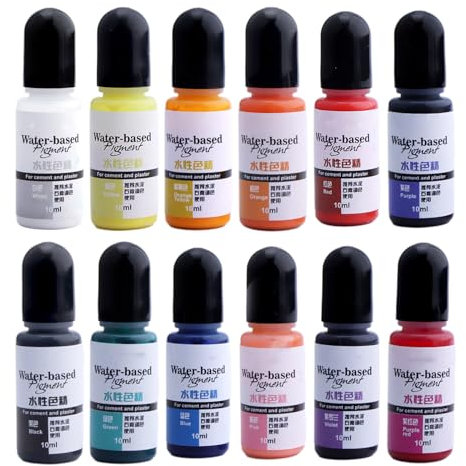 MISUVRSE Pigmento soluble en agua del yeso del cemento de 12 colores para el aditivo del cemento del pavimento de la baldosa del piso