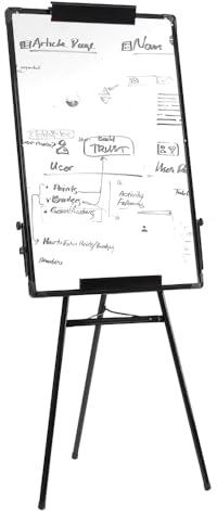 Tableau blanc magnétique, effaçable à sec, portable et réglable en hauteur avec trépied- Réglable en hauteur & usage flexible,Support pour tableau blanc, 90 x 60 cm (Blanc)
