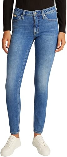 Calvin Klein Mid Rj20j224491 Jean Femme Mid Rise Skinny Fit, Bleu (Denim Dark), 30W/26L - Skinny - Femme