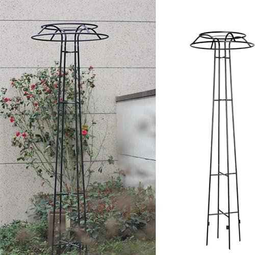 Obélisque de Jardin,210cm Tuteur Plant_e Grimpante,Cadre de Tour de Parapluie Vertical,Métal,Treillis for Les Plantes d'escalade,Tour for Plan_tes Grimpantes(150cm/59.1in)