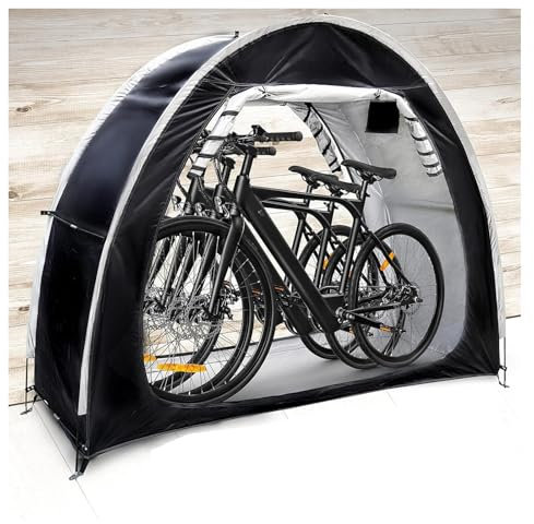 ZYHNNKL Tente de vélo 2 pièces, Rangement extérieur étanche, Peut être épissé, abri de Moto pour Meubles de patio, vélo, abri de Moto, Noir