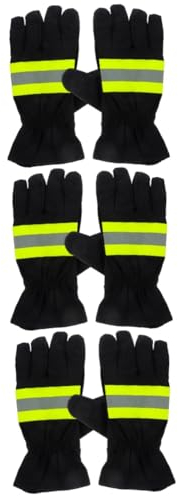 SOLUSTRE 3 Paar Feuerhemmende Handschuhe Rettungshandschuhe Outdoor Arbeitshandschuhe Arbeitsschutzhandschuhe Feuerwehr Schutzhandschuhe Isolierhandschuhe Feuerwehr
