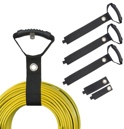 Tragbarer Verlängerungskabelhalter und Organizer, Aufbewahrungsgurte mit Tragegriff und Öse, für Kabel, Seile, Gartenwasserschläuche, 5 Stück (25,4 cm/33 cm/3 Stück), 71,1 cm
