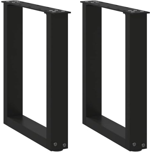 vidaXL Pieds de Table Basse en U 2 pièces Noir 38 x (42-43) cm Acier