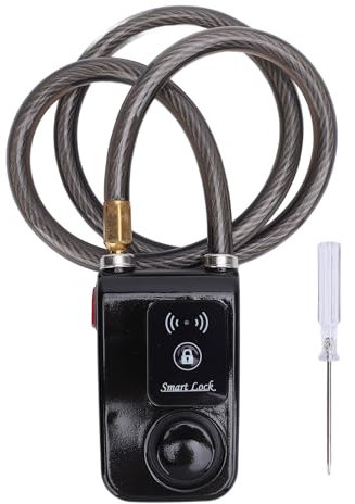 Alarm-Kabelschloss, Fahrradschloss mit Alarm, Schlüsselloses Bluetooth-Motorradschloss, IP44, Wasserabweisendes Fahrradschloss mit Alarm-App, Entriegelung, Vibrationsalarm,