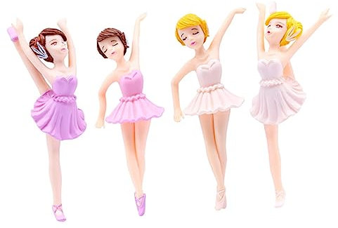 ibasenice 4 Stück Ballerina-mädchen-ornamente – Gymnastik-kuchenaufsatz Für Geburtstagsdekorationen