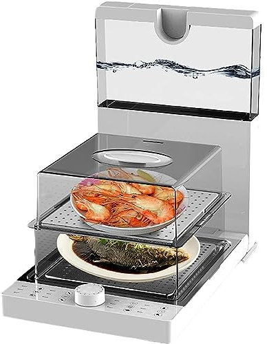 Vaporiera pieghevole a 3 livelli, vaporiera elettrica da 1500 W con timer da 60 minuti, capacità 18,8 l, vaporiera per carne e verdure, cestelli rimovibili senza BPA per verdure, carne, pesce, riso