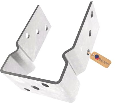 GeZu Impex Support de poteau U Acier Inoxydable Lot de 8 71 x 150 mm platine bois pied poteaux clôture