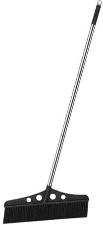 EXAOMBLE Efficient Outdoor Sweeping Tool Heavy Duty Garden Broom Long Stainless Steel Handle Wide Brush for Concrete Patio Cleaning