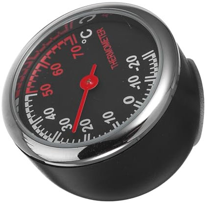 GRIRIW Mini Auto Leuchtthermometer Mechanisches Thermometer Autozubehör Für Armaturenbrett Wasser Und Staubdicht Metallgehäuse Hintergrundbeleuchtung Nachts Lesbar