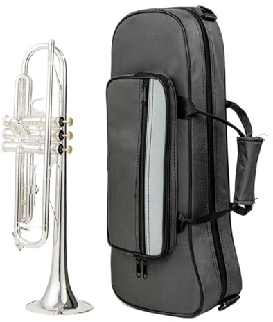 Profi-Trompete B-Dur Messing versilbert Einsteigerinstrument Musikinstrument Trompete