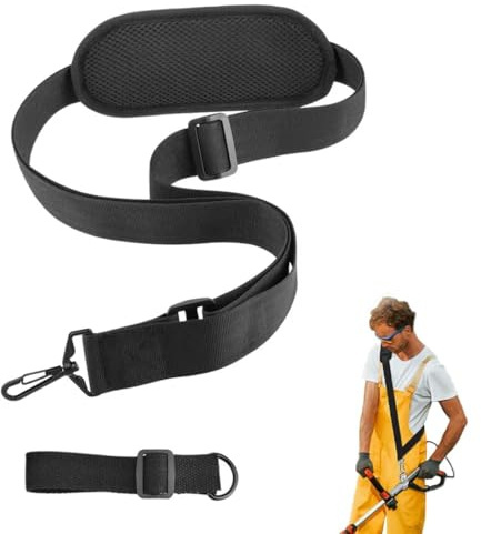 JAWUZ Regolabili tracolla decespugliatore per Decespugliatore Tracolla Tagliaerba in Nylon (Nero)
