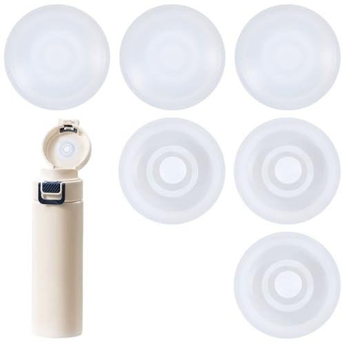 beinkmake 6Pcs Water Cup Leak Stopper Cup Lid Silicone Spill Proof Plug Bottle Cap Replacement Round Non Spill for Tumbler Caps Water Bottle Lid Belly Accessory