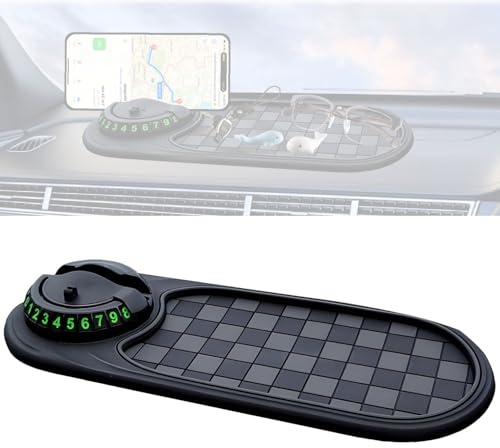Multifunction Car Anti-Slip Mat Auto Universale Phone Holder, 360°Rotatable A-nti S-lip C-ar Dashboard Pad, Tappetino antiscivolo per cellulare con numero di parcheggio, Car Anti-Slip Mat