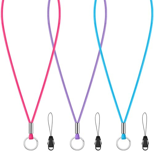 Shappy 3 Stück Schlüsselband Lang Lanyard Schlüsselanhänger Hals Schlüsselbänder zum Umhängen Schlüsselkette Band mit Ring Umhängeband für Schlüssel Ausweis Handy Kamera Geschenk für Frauen