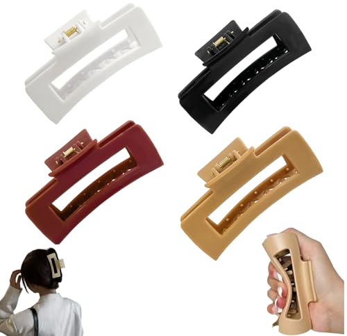 Soft Claw Clip, Haarspangen Cloud Clip Rutschfest Quadratische Klauenclips, Weiche Haarklammern FüR Damen, Haar Jaw Clips FüR Frauen MäDchen (4 STK)