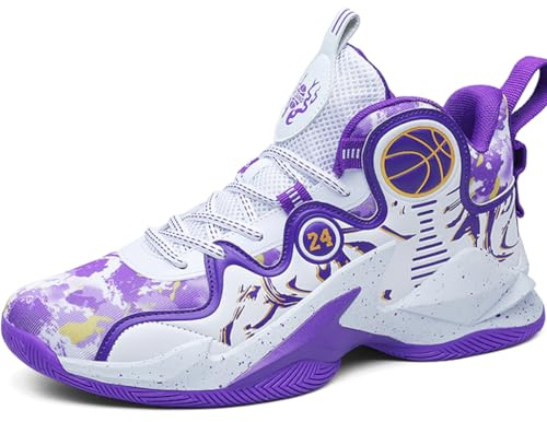 Kmrlofiy Basketskor herr sportskor stötdämpning halkfria höga basketskor män lätta andningsbara sneakers löparskor fritidsskor sneakers, Sneaker 22, 44 EU