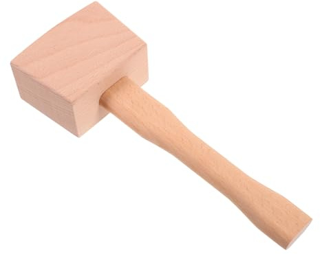NUOBESTY Wooden Mallet Carpenter Mallet 9.5inch Beech Solid Wood Hammer for Woodworking and Carving Hand Tool Suitable for Camping and Craft