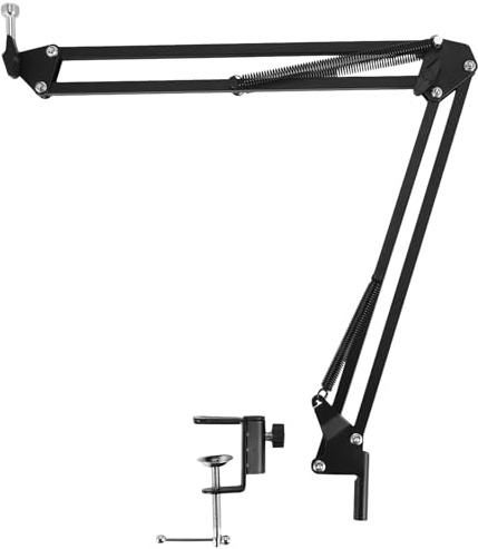 Qusedwey Supporto per Braccio A Forbice per Microfono Supporto per Sospensione per Microfono da Tavolo Alto 75 Cm per Supporto per Microfono USB PRO Blu