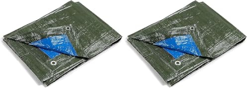 kippen 6056GX - Telone Occhiellato Bicolore con Grammatura da 90 g/m². Taglia 3x3 (9 m²) Verde/Blu