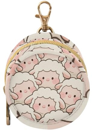 Mouton de dessin animé mignon blanc bébé fille étui porte-tétine avec fermeture éclair et clip porte-monnaie porte-monnaie porte-clés articles bébé boîte conteneur boîte
