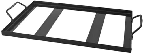 IWOWHERO Soporte para Plato de Bloque Esmaltado Negro de Acero Inoxidable, Bandeja para Bloques de Cocina para Parrilla, Accesorio Resistente y Práctico para Cocina y Barbacoa