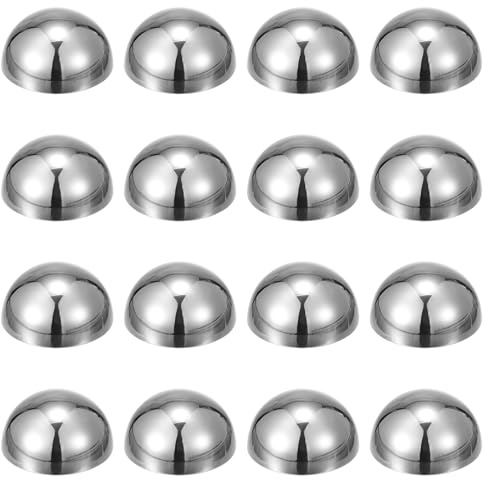 QUARKZMAN 16Pezzi Sfere In Acciaio Inossidabile, 1 Sfera Cava Emisfero Brillanteto A Specchio Decorazione Parete Semi Sfera Riflettente Decorazione Esterna Per Giardino Cancelli.