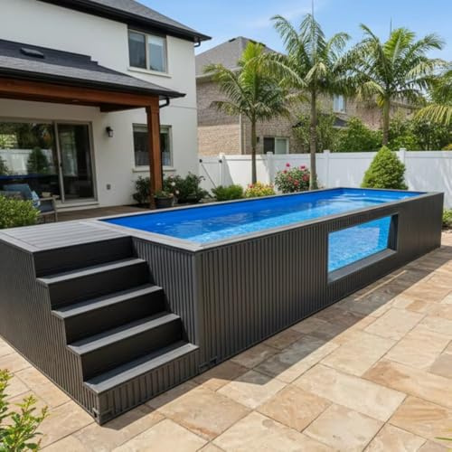Contenedor portátil de fibra de vidrio para piscina al aire libre para patio trasero, jardín, espacio pequeño, relajación familiar, spa, piscina para ocio en casa