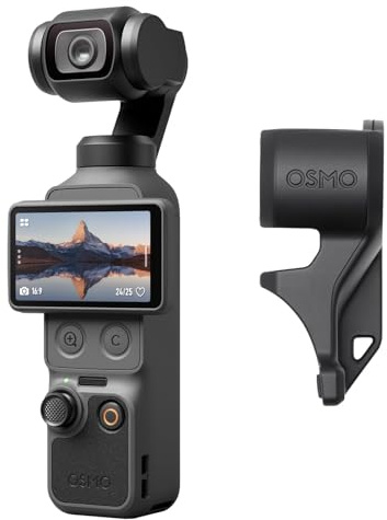 DJI Osmo Pocket 4, caméra vlog avec stabilisateur à cardan de poche, capteur CMOS de 1 et 4K/240fps, stabilisation sur 3 axes, 2x zoom sans perte, plage dynamique de 14 niveaux pour le vlogging, les
