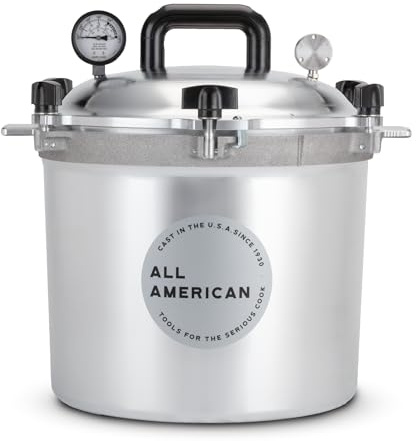 All American 1930: 21.5qt Pressure Cooker/Canner (The 921) - Exclusive Metal-to-Metal Sealing System - Easy to Open & Close - Suitable for Gas, Electric, or Flat Top Stoves - Made in the USA