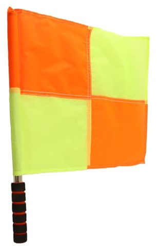 Bandiera per guardalinee, bandiera sportiva comoda rossa e gialla resistente, bandiera arbitro, per calcio