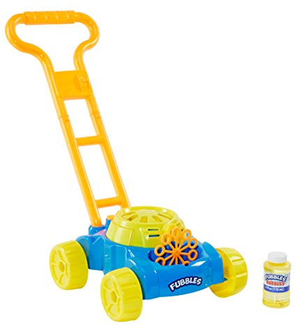 Little Kids Fubbles My First Bubble Lawn Mower Machine, Includes Bubble Solution, Blue (461)