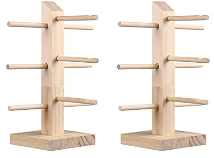 Huianpen 2 PCS Support de Lunettes,Présentoir De Lunettes Porte,Porte Lunettes en Bois, Lunettes De Soleil en Bois Créatif Support De Lunettes,Peut Stocker 6 Paires de Lunettes Convient