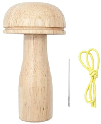 zalati Darning Mushroom Kits Wooden Tool with Strong Handle & Gradual Curvature for Sewing Threads Socks, Sweaters, Pants, Hats, Scarves