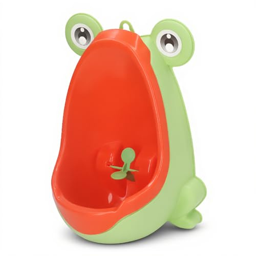 Orinatoio per Bambini, Orinatoio Portatile per Allenamento del Vasino, Carino Rana per Ragazzi Toilet per Bambini WC Montato a Parete per Bambino in Piedi Orinatoio (Giallo)