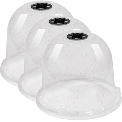 KYEQATY 3pcs Luftfeuchtigkeit Kuppel Garten Cloche Decke mit wachsen Leichter Pflanze Bell wiederverwendbares Mini -Gewächshaus für Outdoors Frost -Gefrierschutz Keimling Keimung