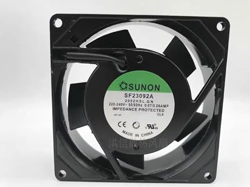 92MM Computer cooling fan，SF23092A 2092HSL.GN 220-240V 0.07/0.06AMP 9225 Insert type cooling fan