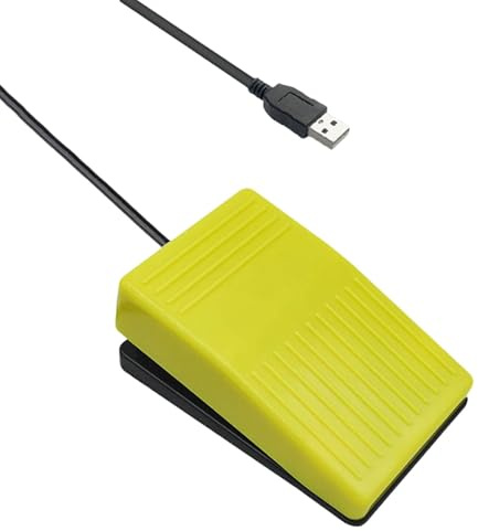 predolo Pedale USB per PC Game Pedal Versatile Leggero 10x6,3x4,2 cm Accessorio per PC Game Laptop Pre Programma Plug And Play, Giallo Silenzioso