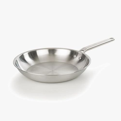 Arcos Poêle en acier inoxydable tricouche 30 cm - Sans PFAS, sans adhésif, base à induction - Cuisine saine et sûre, compatible avec four et lave-vaisselle
