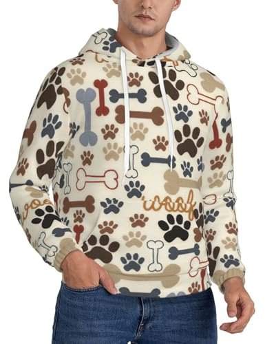 Hundben tasstryck unisex pullover med huva för daglig användning mode varma utflykter resa hoodie
