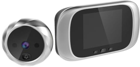 HEATSHAKING Spioncino Digitale Intelligente Argento Fotocamera e Funzione Foto, Materiale Plastico, Angolo di Visione 90 Gradi, Lunga Durata Standby, Sicurezza per Porta Interna