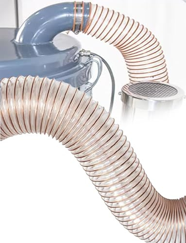 Flexibel sugarm med uppsamlingshuva, 1 m transparent PU-rök- och dammsugslang med innerdiameter från 2 till 30 cm, trädammsugare